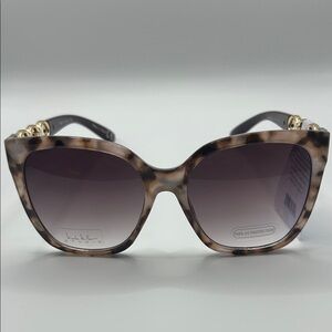 Nicole Miller Blush Tortoise Sunglasses with Gold Details